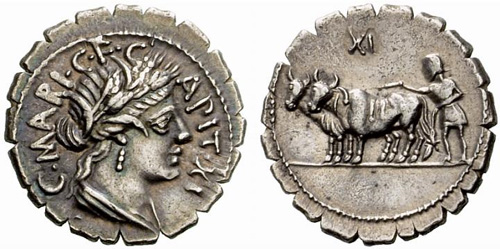 maria roman coin denarius